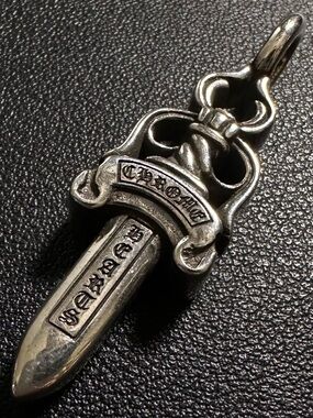 Chrome Hearts Double Dagger Pendant 925 Sterling Silver 13.5g